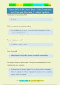 Texas DPS CID Exam Study Set Questions  and Correct Answers &vert; Latest Update