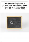 HED4812 Assignment 5 &lpar;ANSWERS&rpar; 2024 - DUE 30 September 2024 &semi;100 &percnt; TRUSTED workings&comma; Expert Solved&comma; Explanations and Solutions&period; 