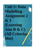 Unit 5: Data Modelling - Assignment 2 & 3 (Learning Aim B & C) (All Criterias Met)