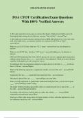 FOA CFOT Certification Exam Questions With 100&percnt; Verified Answers