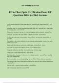 FOA- Fiber Optic Certification Exam T&sol;F Questions With Verified Answers