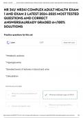 NR 341&sol; NR341 COMPLEX ADULT HEALTH EXAM 1 AND EXAM 2 LATEST 2023-2024 REAL EXAM QUESTIONS AND CORRECT ANSWERS&vert;AGRADE