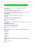 Psychiatry-Pharmacology &lpar;USMLE&rpar; Questions And Answers&lpar; Complete Solution Rated A&plus;&rpar;&period;