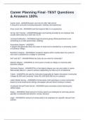 Career Planning Final -TEST Questions & Answers 100&percnt;