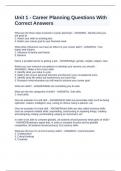 Unit 1 - Career Planning Questions With Correct Answers