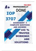 IOP3707 Assignment 4 &lpar;COMPLETE ANSWERS&rpar; Semester 2 2024 - DUE 14 October 2024