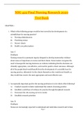 NSG 422 Final Nursing Research 2020  Test Bank