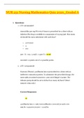 NUR 251 Nursing Mathematics Quiz 2020&lowbar;Graded A