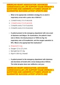 AMERICAN HEART ASSOCIATION- ADVANCED CARDIOVASCULAR LIFE SUPPORT EXAM VERSION A QUESTIONS AND ANSWERS ATTAINED GRADE A&plus; GUARANTEE SUCCESS LATEST UPDATE 2022