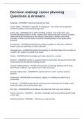 Decision making&sol; career planning Questions & Answers