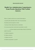 Health Care Administration Comprehensive Exam Practice Questions With Verified Answers&period;