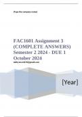 &period; &period; FAC1601 Assignment 3 &lpar;COMPLETE ANSWERS&rpar; Semester 2 2024 - DUE 1 October 2024 &semi; 100&percnt; TRUSTED Complete&comma; trusted solutions and explanations&period;&period; Ensure your success with us&period;&period;