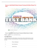 Focus on Adult Health Medical Surgical Nursing 6th Edition Honan Test Bank