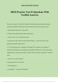 HESI Practice Test &num;1 Questions With Verified Answers&period;
