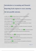 Introduction to Accounting and Financial Reporting Each response is exact&comma; ensuring the best possible outcome