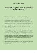 Investments Chapter 4 Exam Questions With Verified Answers&period;
