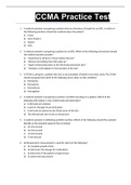 CERTIFIED CLINICAL MEDICAL ASSISTANT (CCMA )Practice Test [Answer Key!!!]