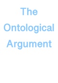 Class Notes - The Ontological Argument 