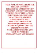 TEST-BANK AND SOLUTIONS FOR SEELEYS ANATOMY PHYSIOLOGY 13TH-EDITION BY CINNAMON VAN PUTTE UPDATED VERSION EXAM WITH  ACTUAL QUESTIONS AND COMPLETE 100&percnt; CORRECT VERIFIED ANSWERS WITH WELL EXPLAINED RATIONALES VERIFIED BY EXPERTS AND GRADED A&plus; LATEST UPDATE