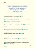 ARMY LICENSE INSTRUCTORS &sol; LICENSE EXAM QUESTIONS WITH CORRECT VERIFIED SOLUTIONS 100&percnt; GUARANTEED PASS
