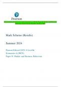 Pearson Edexcel GCE A Level In Economics A &lpar;9EC0&rpar; Paper 01 Market and Business  Behaviour Mark Scheme &lpar;Results&rpar; Summer 2024