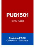 PUB1501 - EXAM PACK Revision PACK - &semi;University Of South Africa UNISA ASSIGNMENT ANSWERS
