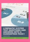 LYMPHATIC SYSTEM TEST QUESTIONS AND ANSWERS WITH A GUARANTEED PASS&excl;&excl;