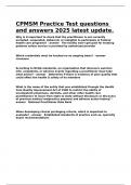 CPMSM Practice Test questions and answers 2025 latest update&period;
