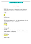 Exam (elaborations) Chemistry LESSON 7 QUIZ (CHEM133) 
