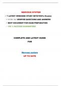Nervous system Question Bank &lpar;7 LATEST VERSIONS&sol;STUDY SETS&sol;TESTs&sol;Exams&rpar; includes correct answers and questions&period; OVER 300 VERIFIED QUESTIONS AND ANSWERS