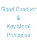 Class Notes - Good Conduct & Key Moral Principles