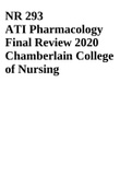 NR 293 ATI Pharmacology  Final Review 2020 Chamberlain College  of Nursing
