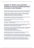 Chapter 11&colon; Illinois Laws and Rules Pertinent to Insurance EXAM Questions & Answers Latest Updated