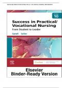 Test Bank For Success in Practical&sol;Vocational Nursing&comma; 10th Edition &vert;LATEST Edition 2024-2025  &vert; All Chapters&vert; QUESTIONS WITH RATIONALES GRADED A&plus; 
