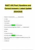 RADT 435 Final &vert; Questions and Correct Answers &vert; Latest Update 2024&sol;2025