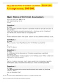 HSCO 506 Quiz Roles of Christian Counselors. Answers; Attempt score; 100/100.