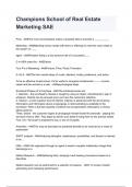 Champions School of Real Estate Marketing SAE questions and answers graded A&plus;  2024&sol;2025