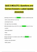 QUIZ 5 MCLETC &vert; Questions and Correct Answers &vert; Latest Update 2024&sol;2025
