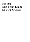 NR 509 Mid Term Exam  STUDY GUIDE