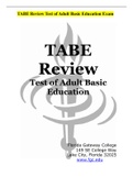 TABE Review Test of Adult Basic Education Exam (all subjects Q&A 2022)