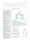 A Level Biology Cellular Respiration Notes 