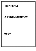 TMN 3704 Assignment 2 2022
