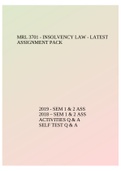 MRL 3701 - INSOLVENCY LAW - LATEST ASSIGNMENT PACK.