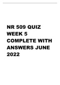 NR 509 QUIZ WEEK 5 COMPLETE WITH ANSWERS JUNE 2022