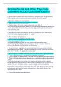Schizophrenia and Other Psychotic Disorders NCLEX Questions And Answers Exam 4 With Rationales&lpar; Complete Top Solution&rpar;
