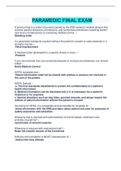 PARAMEDIC FINAL EXAM QUESTIONS AND ANSWERS&lpar; WITH COMPLETE TOP SOLUTION&rpar;