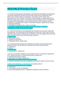 AHA PALS Practice Exam Questions And Answers&lpar; Complete best Solution Rated A&rpar;