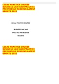 LEGAL PRACTICE COURSE BUSINESS LAW AND PRACTICE PRE MODULE READING LATEST UPDATE 2022