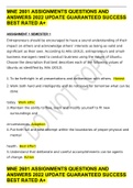 MNE 2601 ASSIGNMENTS QUESTIONS AND ANSWERS 2022 UPDATE GUARANTEED SUCCESS BEST RATED A&plus; &Tab;