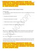 AMERICAN PUBLIC UNIVERSITY NURS 101 CHAPTER 01&colon; EVIDENCE-BASED ASSESSMENT EXAM QUESTIONS AND ANSWERS TOP RATED A&plus; NEW UPDATE 2022